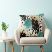 ターコイズブラッククリーム金ゴールドウエスタンコウィド クッション (椅子)