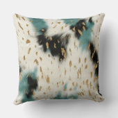 ターコイズブラッククリーム金ゴールドウエスタンコウィド クッション (裏面)