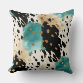 ターコイズブラッククリーム金ゴールドウエスタンコウィド クッション (正面)