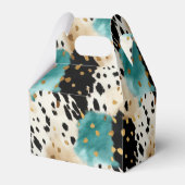 ターコイズブラッククリーム金ゴールドウエスタンコウィド フェイバーボックス (正面サイド)