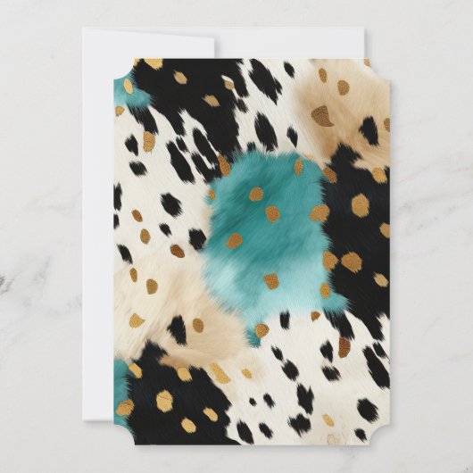 ターコイズブラッククリーム金ゴールドウエスタンコウィド 招待状 (裏面)