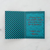 ターコイズブラックチェック&レッドハッピーバースデー カード (内部)