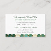 ターコイズブラックビーズメーカーコスチュームジュエリー 名刺 (裏面)