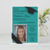 ターコイズブラック大学トランクパーティー ドームシャワー写真 招待状 (スタンド正面)