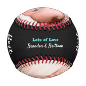 ターコイズブラック最高のパパエバータイポグラフィモダン 野球ボール (裏面)