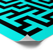 ターコイズブラック迷路ライン ポスター (角)