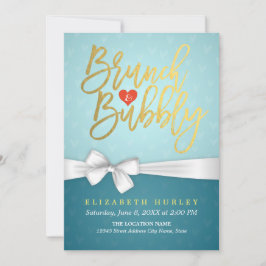 ターコイズブランチ&バブルブライダルシャワー招待 招待状