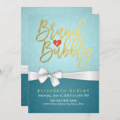 ターコイズブランチ&バブルブライダルシャワー招待 招待状 (正面/裏面)