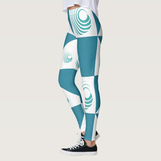 ターコイズブリス：ホワイト調和レギンス レギンス (左)