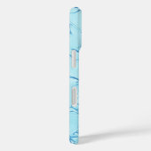 ターコイズブルーからモノグラム Case-Mate iPhoneケース (裏面 / 右)