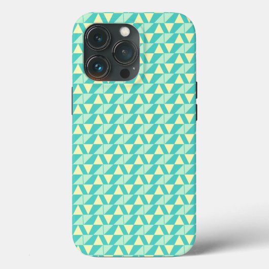 ターコイズブルーとイエローの幾何学模様 Case-Mate iPhoneケース (裏面)