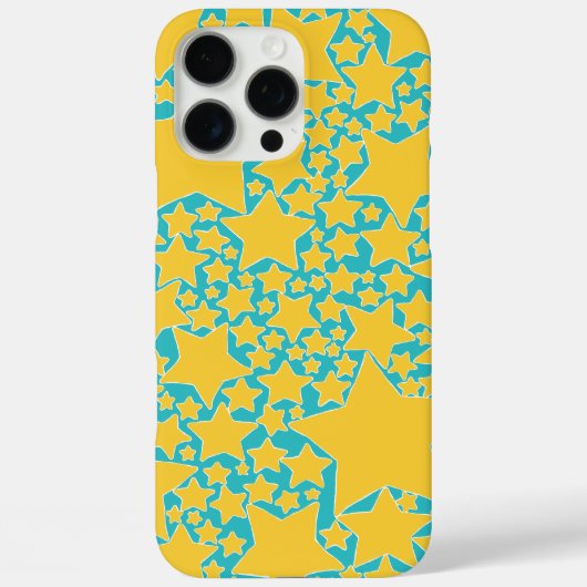 ターコイズブルーとイエローの星がいっぱい Case-Mate iPhoneケース (裏面)