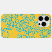 ターコイズブルーとイエローの星がいっぱい Case-Mate iPhoneケース (裏面 (横))