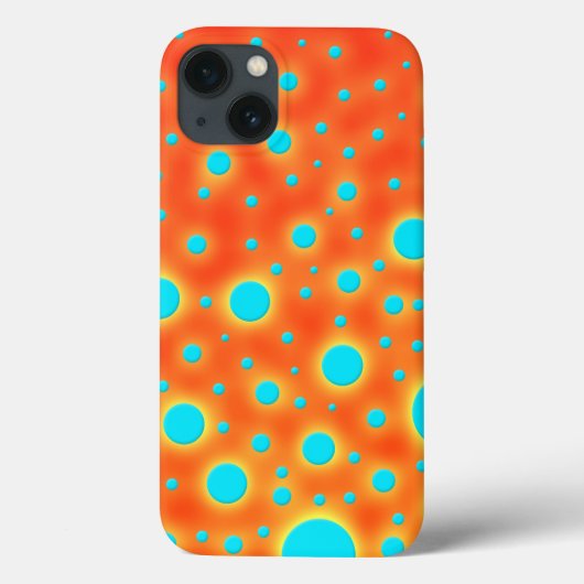 ターコイズブルーとオレンジの抽象的なモダンアート Case-Mate iPhoneケース (裏面)