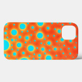 ターコイズブルーとオレンジの抽象的なモダンアート Case-Mate iPhoneケース (裏面 (横))