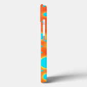 ターコイズブルーとオレンジの抽象的なモダンアート Case-Mate iPhoneケース (裏面 / 左)