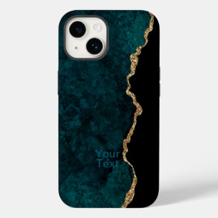 ターコイズブルーとゴールドのアゲート Case-Mate iPhone 14ケース
