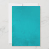 ターコイズブルーとゴールドのトロピカルコンファメーション 招待状 (裏面)