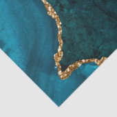 ターコイズブルーとゴールドのフェイクグリッターアゲート 薄葉紙 (詳細)