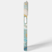 ターコイズブルーとゴールドの大理石アート柄 Case-Mate iPhoneケース (裏面 / 右)