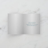 ターコイズブルーとシルバーの花柄の結婚式のお礼カード サンキューカード (内部)