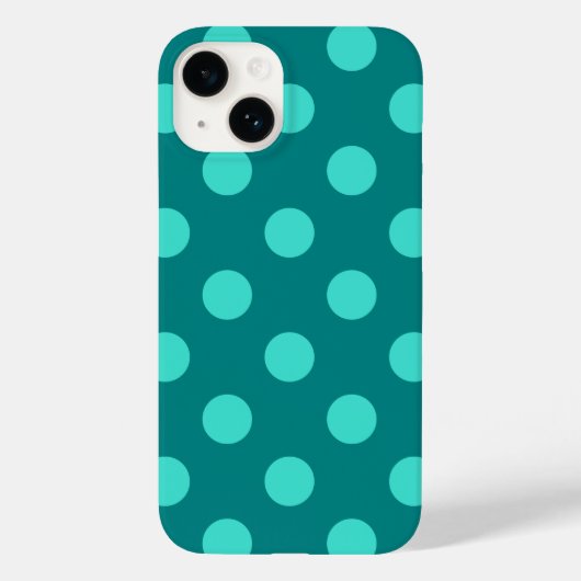 ターコイズブルーとティールの水玉模様 Case-Mate iPhoneケース (裏面)