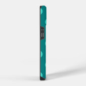 ターコイズブルーとティールの水玉模様 iPhoneケース (右側面)