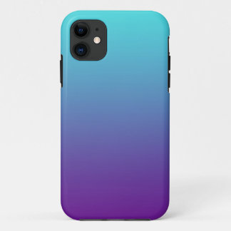 ターコイズブルーとパープルのシンプルなグラデーション背景 iPhone 11 ケース