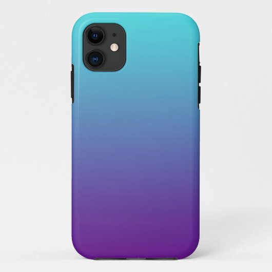 ターコイズブルーとパープルのシンプルなグラデーション背景 Case-Mate iPhoneケース (裏面)