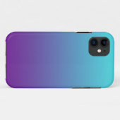 ターコイズブルーとパープルのシンプルなグラデーション背景 Case-Mate iPhoneケース (裏面(横))