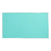 ターコイズブルーとブラウンの抽象的フラクタル柄 枕カバー (裏面)