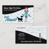 ターコイズブルーとブラックのペットトリマーひげそり必要 予約カード (正面/裏面)