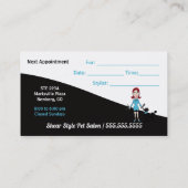 ターコイズブルーとブラックのペットトリマーひげそり必要 予約カード (裏面)