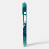 ターコイズブルーとホワイトとゴールドの大理石のiPhoneケース Case-Mate iPhoneケース (裏面 / 左)