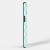 ターコイズブルーとホワイトのダイヤモンド柄 Case-Mate iPhoneケース (裏面 / 右)