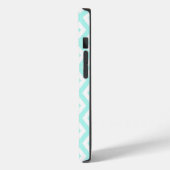 ターコイズブルーとホワイトのダイヤモンド柄 Case-Mate iPhoneケース (裏面 / 左)