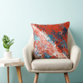 ターコイズブルーとレッド抽象芸術 クッション (椅子)