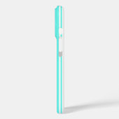 ターコイズブルーと白のキャンディストライプ Case-Mate iPhoneケース (裏面 / 左)