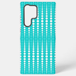 ターコイズブルーと白のドット模様のスマホケース SAMSUNG GALAXY S22 ULTRAケース