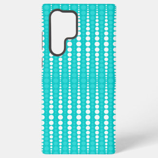 ターコイズブルーと白のドット模様のスマホケース SAMSUNG GALAXY S22 ULTRAケース