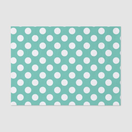 ターコイズブルーと白の水玉模様の誕生日パーティー 薄葉紙 (正面)