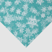 ターコイズブルーと白の雪の結晶の冬の不思議な世界ホリデーシーズン 薄葉紙 (詳細)