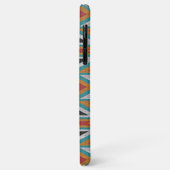 ターコイズブルーと赤黒のモザイク トライブアート Case-Mate iPhoneケース (裏面/左)