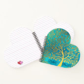 ターコイズブルーと金ゴールドツリーエプロン ノートブック (内部)