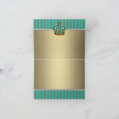 ターコイズブルーと金ゴールドプリンスベビーシャワー サンキューカード (内部)