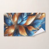 ターコイズブルーと銅の離れアブストラックタオルセット バスタオルセット (ハンドタオル)