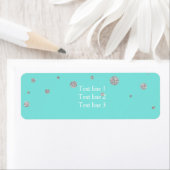 ターコイズブルーと青のウェディング ラベル (インサイチュ)