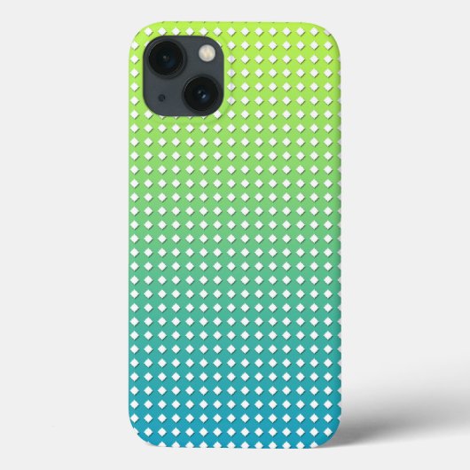 ターコイズブルーと黄色の幾何学模様のダイヤモンド Case-Mate iPhoneケース (裏面)