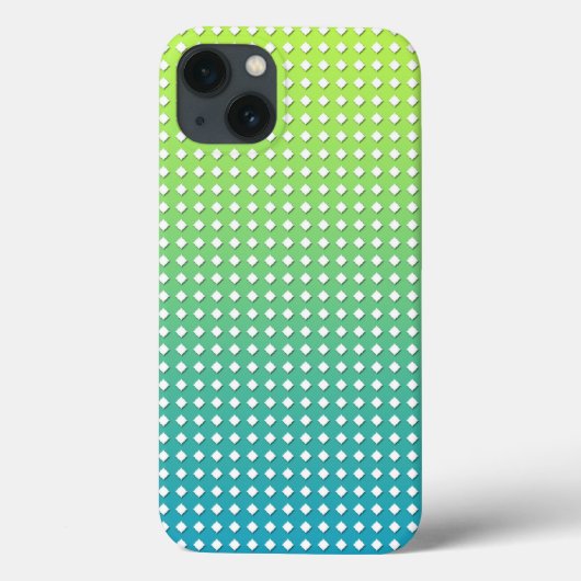 ターコイズブルーと黄色の幾何学模様のダイヤモンド Case-Mate iPhoneケース (裏面)