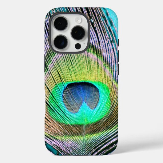 ターコイズブルーに映える孔雀の羽 Case-Mate iPhoneケース (裏面)